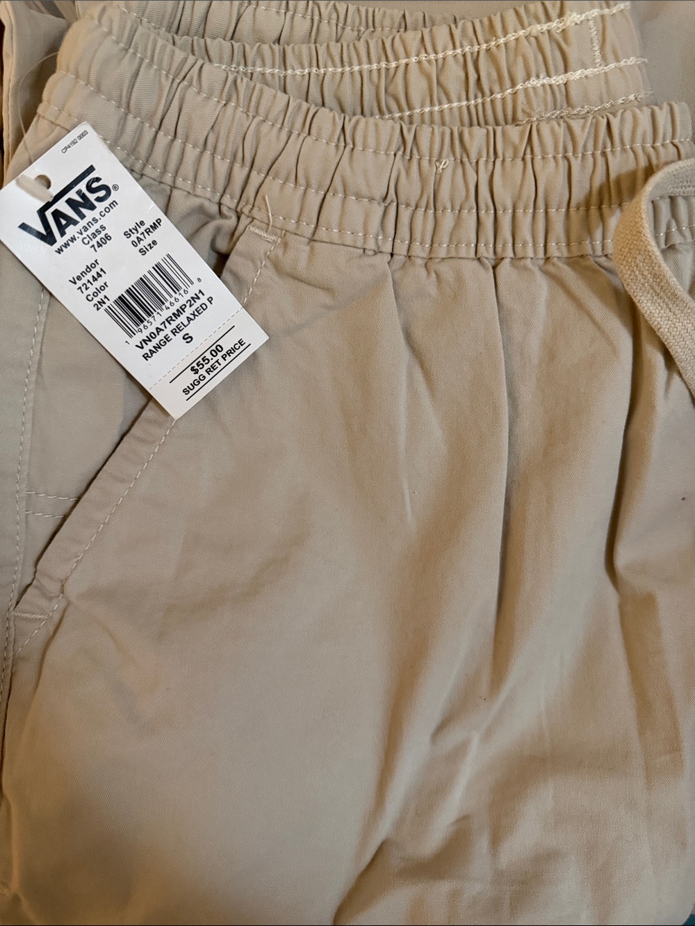 Vans Brand new Range Relaxed Tan Elastic Waist Pants